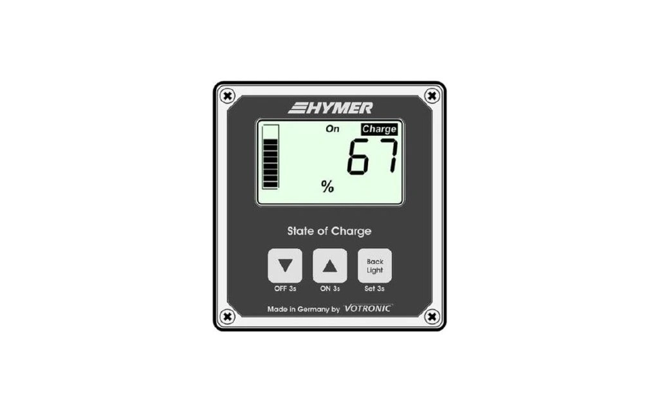 Charge state display for HYMER Smart Battery System twin block