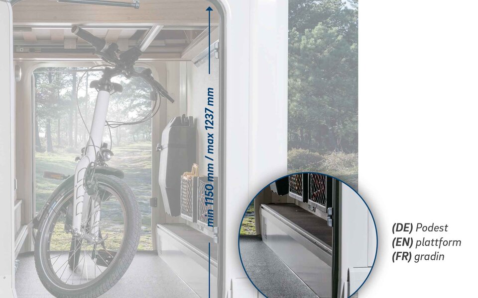 Bike Carrier for 2 Bicycles - Fiat version (vehicles WITH platform in the garage)