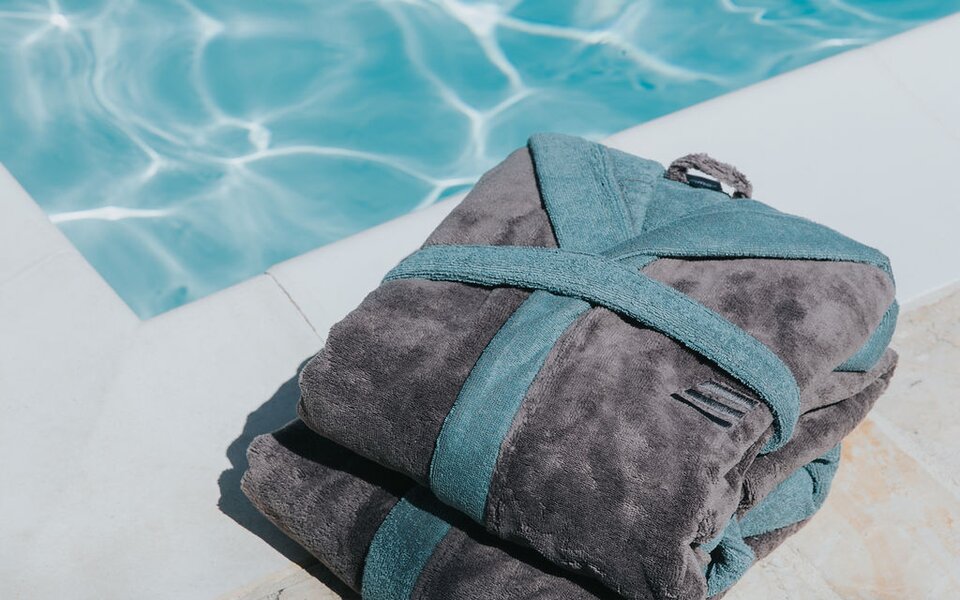 Peignoir de bain taille XS/S bleu source