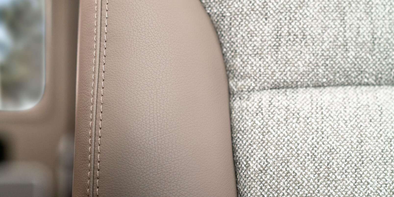Upholstery fabric combination on the driver's seat in the HYMER Fiat camper van