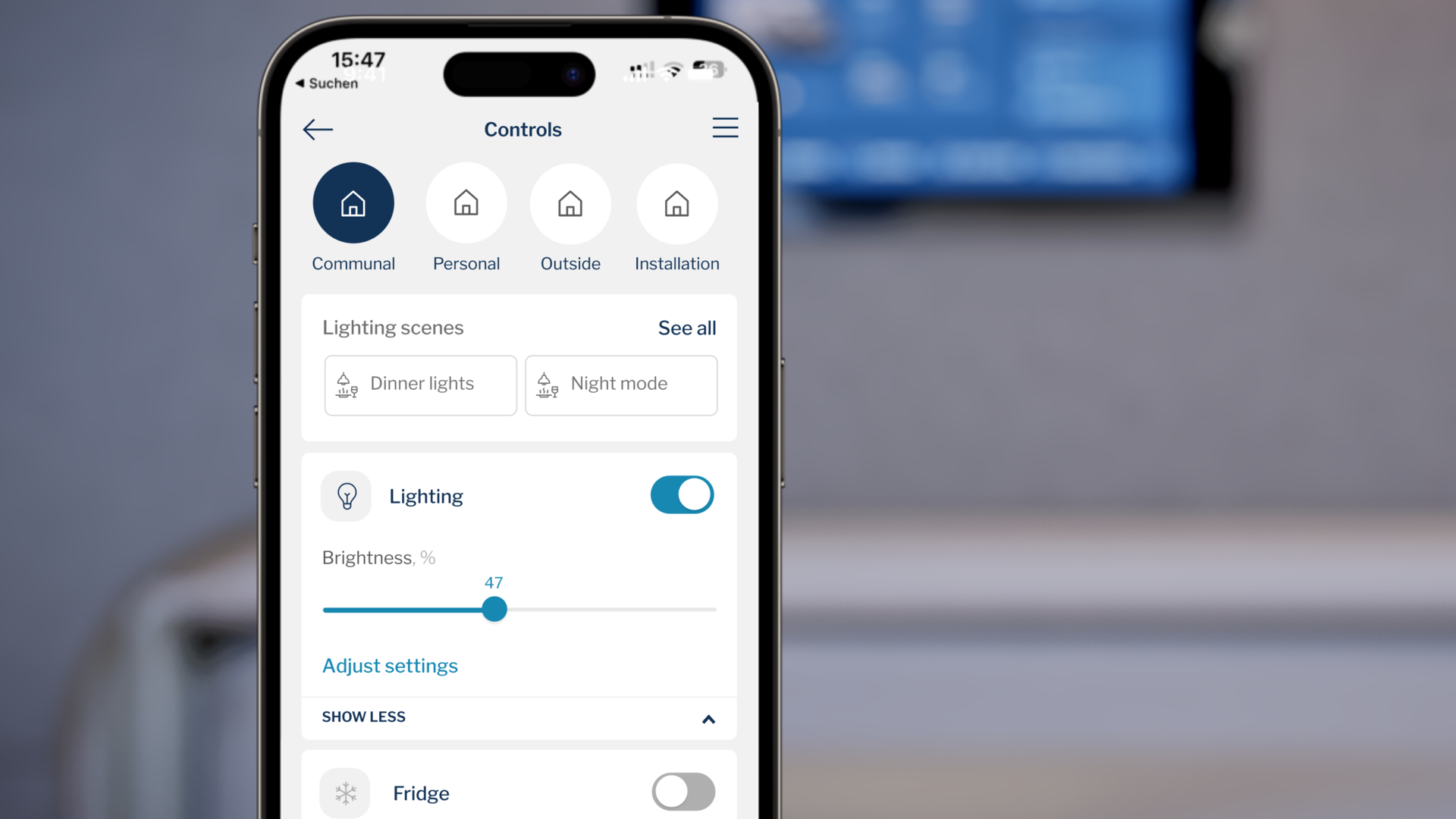 Die HYMER Connect App zeigt Fahrzeuginformationen und bietet Einstellmöglichkeiten auf dem Smartphone.