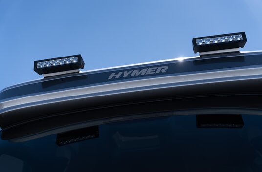 Special LED headlights above the driver's cab on the HYMER ML-T Crossover motorhome