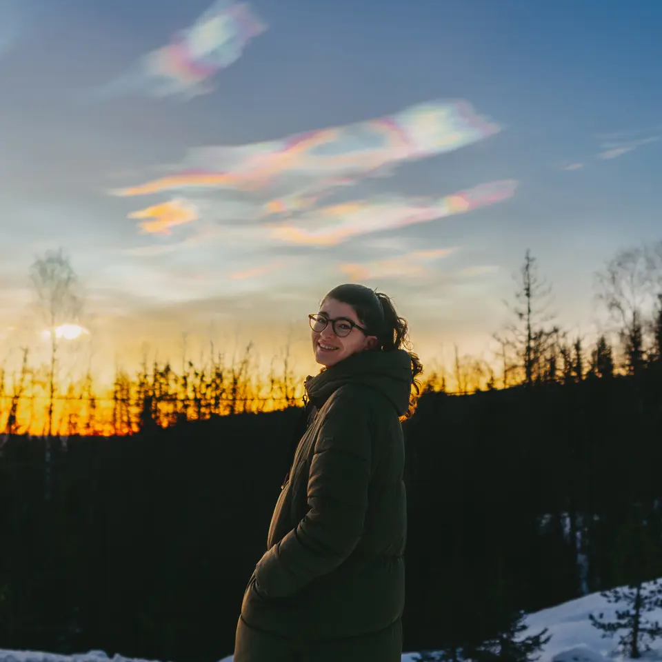 Woman in the sunset